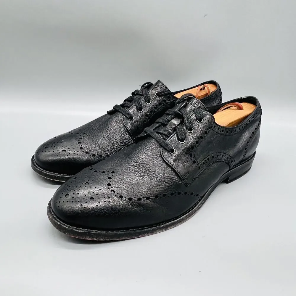 Cole Haan Shoes Mens 10 Black Leather Grand 360 Wingtip Oxford Dress Brogue